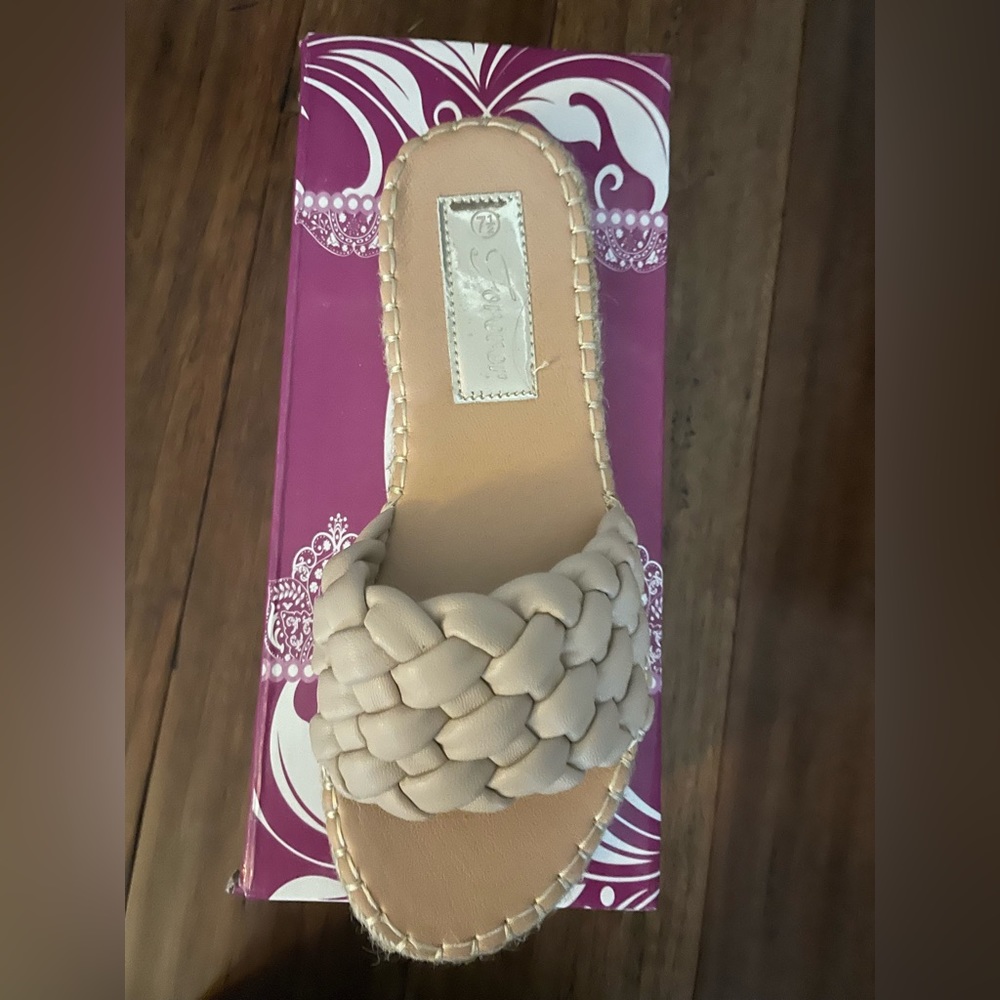 Taupe braided sandals